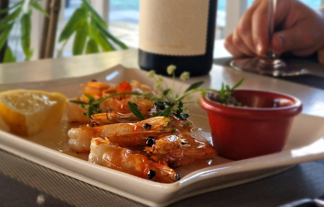 Grilled fresh shrimp